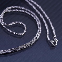 30”, VTG Italian sterling silver 925 twisted wheat chain extra long necklace