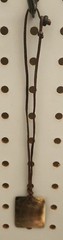 Handcrafted Brown Cord Necklace with Square Pendant, Knotted Closure