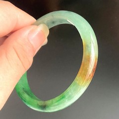 Certified yellow Green 55mm Natural Grade A Burma jadeite Bangle Bracelet