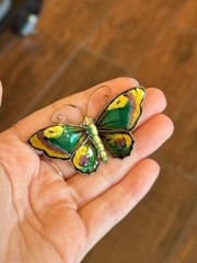 Vintage David Andersen Norway Sterling Silver & Glass Enamel Butterfly Brooch