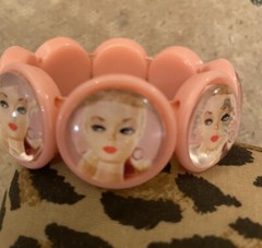 Retro 1950s Barbie Pink 8-Circle Stretch Elasticized Bracelet Women’s Size (S/M)