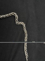 Vintage Italian sterling silver 925 wheat chain 24″ necklace, 49 grams