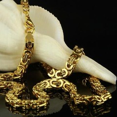 DJADEE King Chain 6 mm 24K Gold Plated Cuban Link Necklace 999