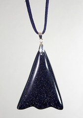 Blue Sun Stone Sunstone Pendant Necklace Gothic Statement Dark Fairy Jewelry