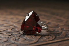 Garnet Ring Anemone 14k Rose Gold Filled Trillion Cut Triangle Gem
