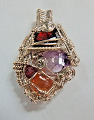 Beautiful Hand wrapped Pendant Sterling Silver 925 Large