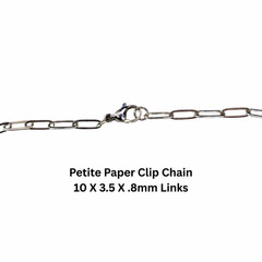 Petite Paper Clip Chain Necklace – Surgical Steel – Layering – Stackable