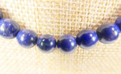 Beaded Lapis Lazuli Natural Gemstone Necklace Great Quality 18″
