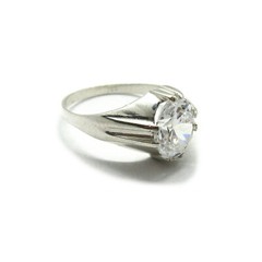 Genuine sterling silver men’s ring solid 925 with 12X10mm oval cubic zirconia