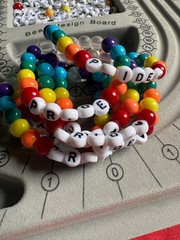 Pride rainbow handmade beaded bracelets one-size fit all.