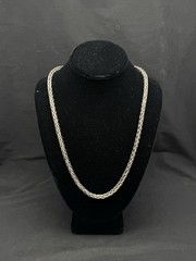 Vintage Italian sterling silver 925 wheat chain 24″ necklace, 49 grams
