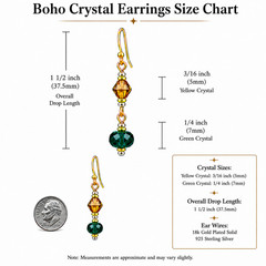 Yellow Diamond Shaped & Faceted Green Crystal Earrings-Plated 925 Sterling Wires