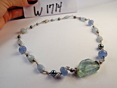 Vintage Beautiful Handcrafted Multicolor Gemstone Sterling Silver Necklace