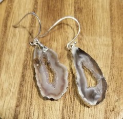 Natural Quartz Earrings Dangle Drop Natural Gemstone Agate