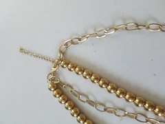 Hardwear Stainless Steel gold Beaded And Paperclip Layered Necklace designer