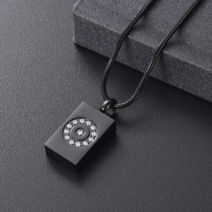 Square Cremation Urn Necklace for Ashes Memorial Pendant Stainless Steel Jewelry
