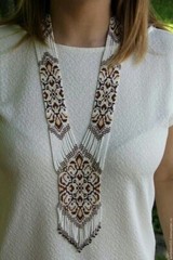 Handmade Seed Bead Necklace American Style Necklace Boho Beaded Necklace earring
