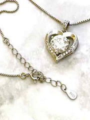 2,8 ct Certified Heart Shaped Diamond Solitaire Necklace Designer Fine Jewelry