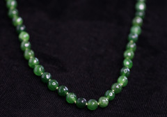 Aventurine Necklace Green 6mm Ball Faceted Gemstone Silk Knotted 20″