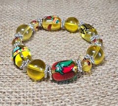 Mexican Jewelry Fiesta Bracelet Beaded Stretch Bracelets Lot of 4 pcs