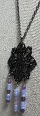 Lepidolite & Blue Lace Agate “Worry Catcher” Pendant On Chain By 927 Designs