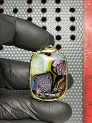 Unique Dichroic Glass Handmade Brass Pendant Number 133
