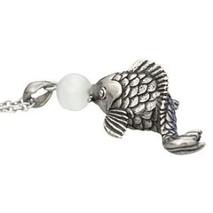 Koi Fish Necklace with Cat Eye Ball By Controse