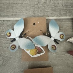 Lot Of 4 Handmade Statement Earrings Birds Butterflies NWT Gifts Unique Fun