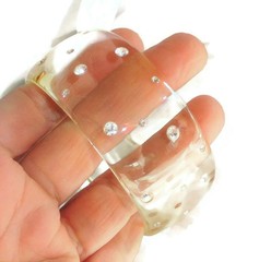 Sobral Strass PB34 Crystal Rhinestone Clear Artist Made Bangle Bracelet