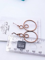 New PILLAR OF SALT STUDIO Copper Hoop Wire Wrapped Small Infinity Earrings