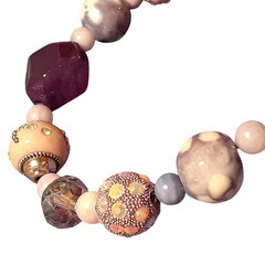 Handmade Bracelet fancy beads glass stone amethyst ceramic