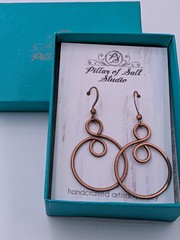 New PILLAR OF SALT STUDIO Copper Hoop Wire Wrapped Small Infinity Earrings