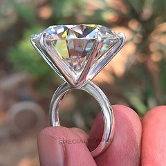 HUGE Certified 68 Ct Diamond Solitaire Statement Ring! No Tariffs or Shipping