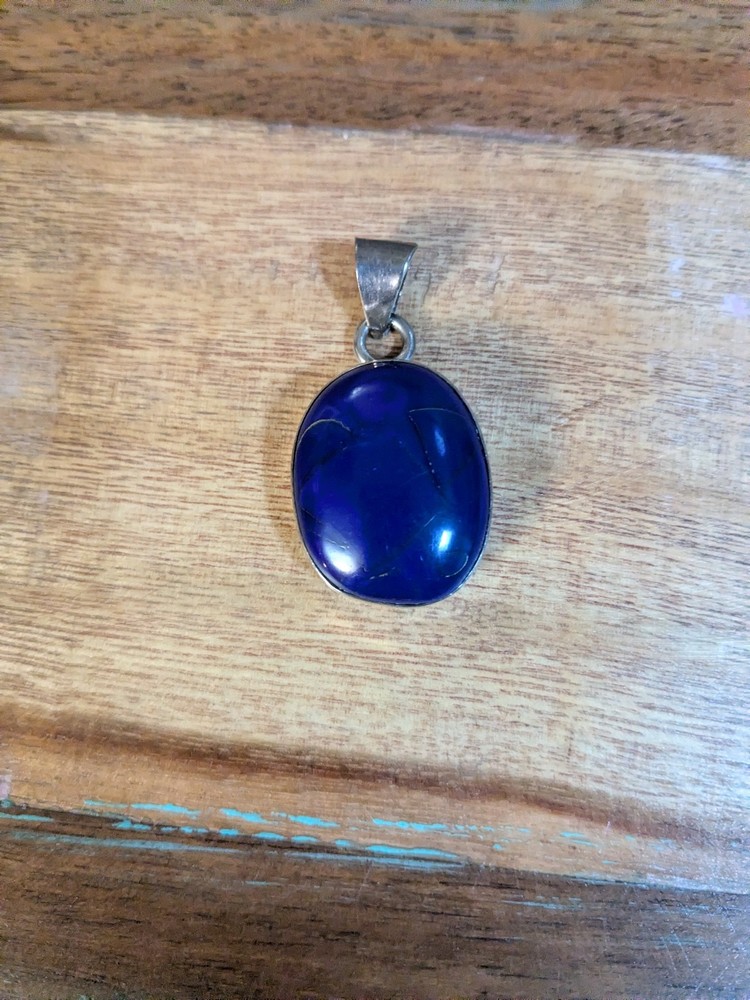 Lapis Pendant Mexican Silver