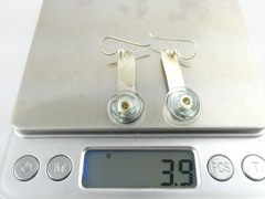 Bonny Signed Sterling Silver Blue Glass Accent Hook Earrings 3.9g 1.75 Inch Long