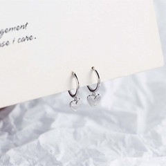 Heart Charm Dangle Drop Hoop Earrings for Women Dainty Earrings Fine Jewelry