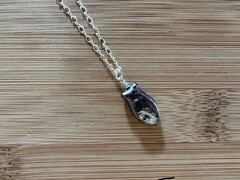 New! Freshwater Pearl and Sterling Silver Fish Necklace 17-19 in. Handmade -N222