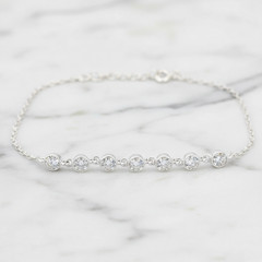 Certified White Diamond Chain Bracelet-Great Shine & Bling, Tariffs FREE