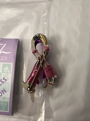 Liztech Breast cancer awareness ribbon signed 2005 pink artisan Beads