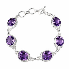 Natural Iolite Gemstone 925 Solid Silver Jewelry Handmade Bracelet Gift For Her
