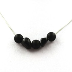 Minerals And Precious Stones. Onyx Black Matte Bead Necklace 8 Mm + Tourmaline