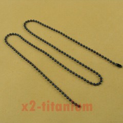 Titanium Blue 26 inch (66cm) ball bead chain 3mm necklace anti-allergy XH101B