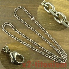 Pure Titanium 28 inch Anchor chain 7mm width necklace anti allergy XH264