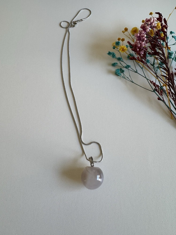 Natural Untreated Agate Sphere Necklace