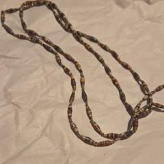 Multicolor Paper Beaded Necklace Metal Artisan Unisex Adults Jewelry