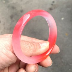 56-64mm Natural peach pink jade Jadeite Jade Bangle Bracelet Jewelry Healing