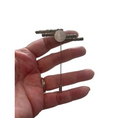 Art Deco Rhinestone Bar Stick Pin Upcycled Gatsby Geometric Crystal Lapel