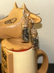 Handmade Crystal Jar Earrings, Silver And Gold