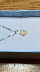 #545- .90ct Genuine Ethiopian Welo Opal on a 925 Sterling Silver Chain