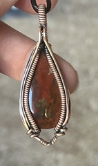 Brecciated Red Jasper ~ Handmade Copper wire wrapped pendant jewelry 8r